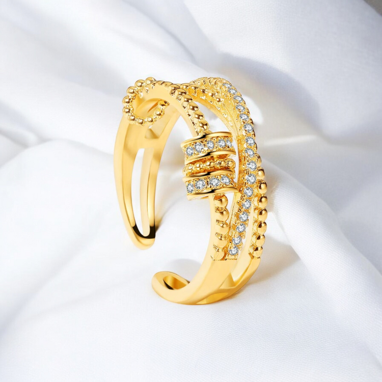 Gouden Ring voor stress met draaibare objecten
